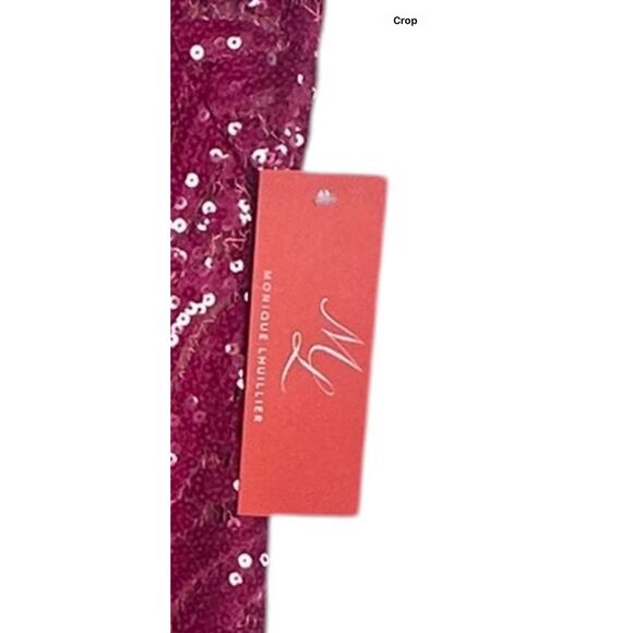 .Monique Lhuillier Pink Sequin Cocktail Dress Size 6 NWT $498 Elegant Party - Picture 13 of 16